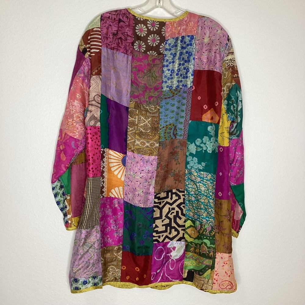 Patchwork Silk Reversible Jacket Lg - image 2